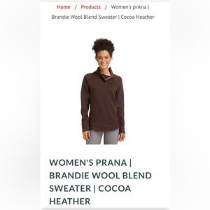 PrAna Brandie Sweater Cocoa Heather XS